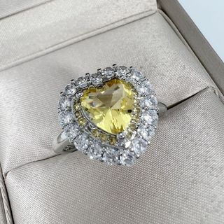 ❤ Hình Trái Tim Sáng Tạo Bộ Trang Sức Full Kim Cương Bông Tai Nữ Lãng Mạn Nhẫn Tình Yêu Sáng Tạo Đơn Giản Citrine Mặt Dây Chuyền Vòng Cổ Kim Cương Hồng Quà Tặng Người Yêu
