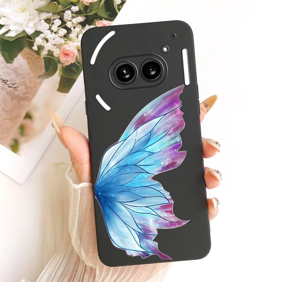 Cover Nothing Phone 2A Case A142 Silicone Mèo Dễ Thương Thời Trang Bướm Sơn Ngộ nghĩnh Vỏ Không Có Điện Thoại (2a)