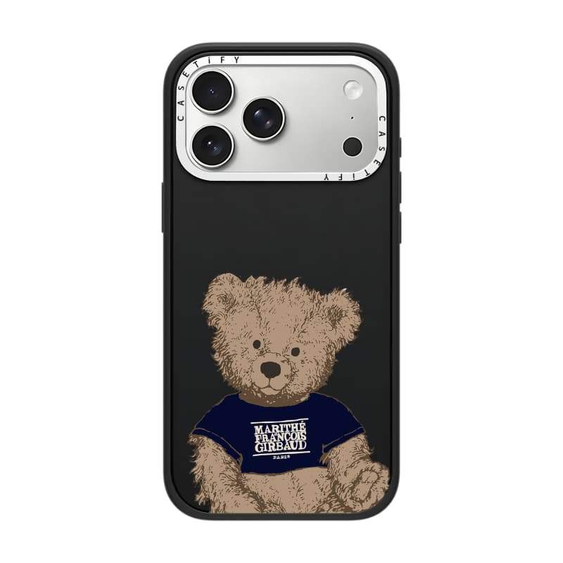 CASECASE X MARITHÉ Doodle Bear Case White Camera Ring Edition Matte Đen Cứng Hút Từ Tính Tác Động Dành Cho Apple IPhone 13 14 15 16 17 Pro Max Air Plus Có Hộp