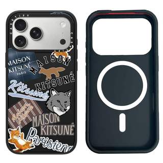 CASECASE X Maison Kitsune Fox Sticker Case White Camera Ring Edition Matte Đen Cứng Hút Từ Tính Tác Động Dành Cho Apple IPhone 13 14 15 16 17 Pro Max Air Plus Có Hộp