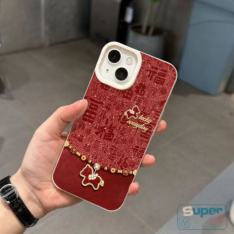 Ốp Lưng Tương Thích Cho IPhone 15 13 11 17 16 14 12 Pro Max XR Air 7Plus 15 16 8 6 7 14 6s Plus XS Max SE 2020 Thời Trang Sang Trọng Ngựa Dễ Thương Vàng Bạc Trang Sức Fortune Cover
