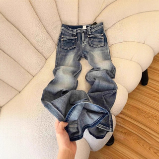 Quần jeans ống loe nữ cạp thấp 2025 hè mới phong cách Mỹ retro giặt nước slim nhỏ con Closet Diary