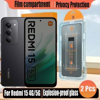 1- 2 Chiếc Đơn Giản Dán Kính Cường Lực Chống Gián Điệp Bảo Vệ Màn Hình Riêng Tư Cho Redmi 15 13 12 4G 5G Bảo Vệ Flim