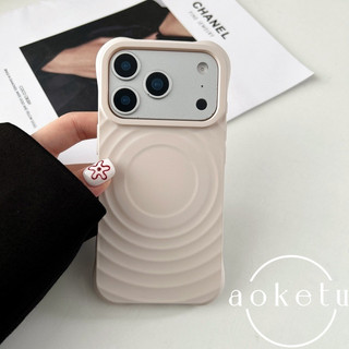 Boyang phù hợp cho Apple 17 silicone lỏng iPhone 16 Pro gợn sóng hút từ tính 15promax dày chống rơi 14 mẫu mới 13 vỏ bảo vệ màu trơn đơn giản