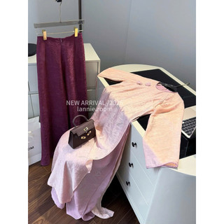 Set Bộ Áo Dài Tam Ca 3 Màu Mộc Miên Chất Nàng Thơ, Set Bộ Áo Dài Cồ Tròn Mix Quần Gấm Lannie Asasino