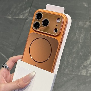 Ốp điện thoại di động hút từ tính cửa sổ lớn mạ cao cấp cho iPhone17 16 15 14 13 Pro Max bảo vệ camera chống sốc chống rơi mặt sau cứng