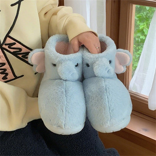 XIXITIAO Cotton Boots Mùa Đông Lông Cừu Lót Nữ Dễ Thương Lông Voi Ấm Áp Thoải Mái Mặc Ngoài Trời