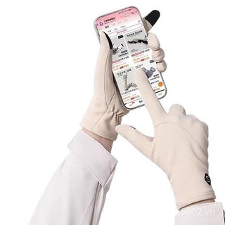 Găng Tay Chống Lạnh Nữ Thu Đông - Lông Cừu Lót Chống Gió, Thích Hợp Đi Xe Đạp và Chơi Tuyết