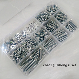 Hộp công cụ ốc vít sửa chữa gia đình, đa kích thước，Bộ Ốc Vít Bu Lông，Đai Ốc，Bu Lông，Sắt mạ kẽm，Đóng Hộp Tiện Lợi