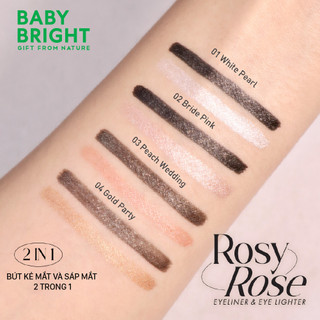 Bút Kẻ Mắt Và Sáp Mắt Baby Bright Rosy Rose Eyeliner And Eye Lighter 0.3ml + 0.2gr