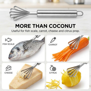 Dụng cụ cạo dừa bằng thép không gỉ Dụng cụ gọt vỏ Máy thái lát Dụng cụ nhà bếp cho thịt dừa Cân cá và rau củ