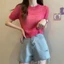 Áo BRABRAA Rỗng, Áo dệt kim ngắn tay mỏng ngắn, Áo thun thời trang thông thường mùa hè