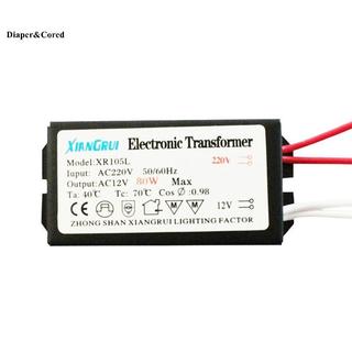 Biến áp điện tử DIAPER & CORED 20-180W AC220V sang 12V cho đèn LED Halogen & G4 YTH