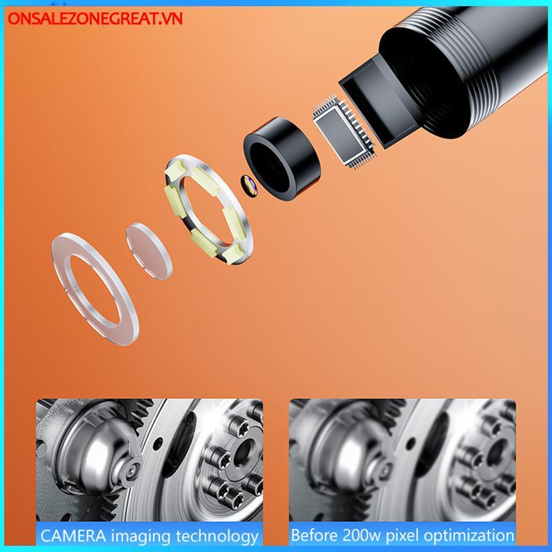 Ons Mini Camera 7mm 2M Dây Cứng Android Type-C USB Phát Hiện Xe Ô Tô Camera Phát Hiện Đường Ống Nội soi Chống Nước Cáp Có Thể Điều Chỉnh Tại