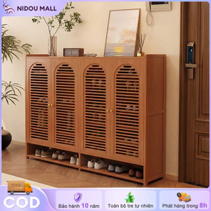 Tủ Giày Gỗ Thông Gió Tự Nhiên Cửa Lá Sách Hình Vòm - Bảo Vệ Giày Khỏi Ẩm Mốc Cho Vùng Khí Hậu Nồm