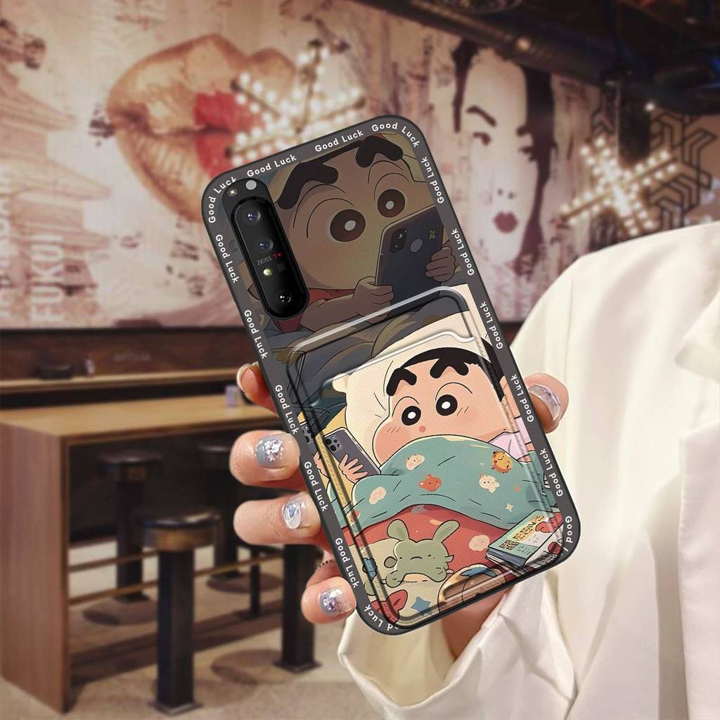 Ốp lưng Sony Xperia1 II TPU mềm, khe cắm thẻ, chống bụi/nước/va đập, bền, thiết kế thời trang