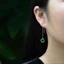 Bông tai xanh dài đơn giản dân tộc T sang trọng