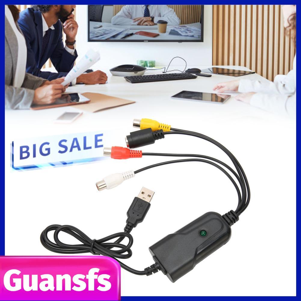 Guansfs Thiết bị thẻ chuyển đổi âm thanh guansfs sang USB Chi tiết rõ ràng 2.6ft Plug and Play VHS DV VCR Hi8 DVD Digital Compact cho PC