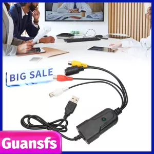 Guansfs Thiết bị thẻ chuyển đổi âm thanh guansfs sang USB Chi tiết rõ ràng 2.6ft Plug and Play VHS DV VCR Hi8 DVD Digital Compact cho PC