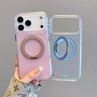 Ốp điện thoại di động giá đỡ từ tính xoay 360 độ mờ tiên tiến phù hợp cho iPhone 17 16 15 Pro Max bảo vệ camera chống sốc chống rơi mặt sau cứng