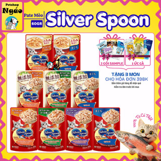Pate Cho Mèo Silver Spoon thức ăn ướt cho mèo dạng sốt/dạng thạch gói 60g