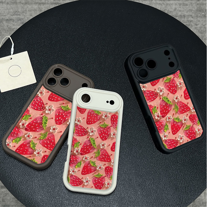 Ốp Lưng Cho VIVO V60 V40 V50 Lite V70FE Y05 Y03 Y04 Y29S Y18 Y28S Y31 Y04 Y21S Y22S Y17S Y29S Y39 Y400 Y38 Dễ Thương Sơn Dầu Dâu Chống Sốc Mềm Ốp Lưng