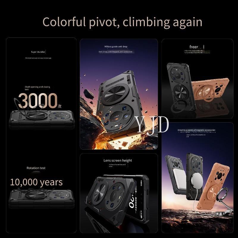YJD Ốp Lưng Cho Huawei Mate 80 Pro Hấp Thụ Từ Tính Mạnh Giá Đỡ Miễn Phí Túi Khí Chống Rơi Vỏ Điện Thoại