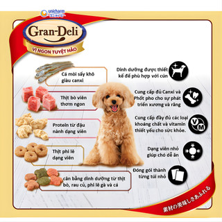 Hạt Cho Chó Trưởng Thành GRAN DELI Gói 700G Vị Phô Mai Và Bò Tuyệt