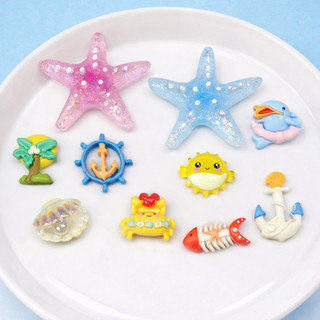 Set Charm Biển Xinh Lấp Lánh Sao Biển Cá Cute Pastel Dễ Thương Trang Trí Giày Dép Túi Xách Kawaii Siêu Xinh