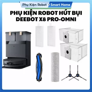Phụ kiện robot hút bụi DEEBOT X8 PRO-OMNI: Chổi chính, cạnh, Lọc hepa, Túi rác, Rulo lau - Thay thế