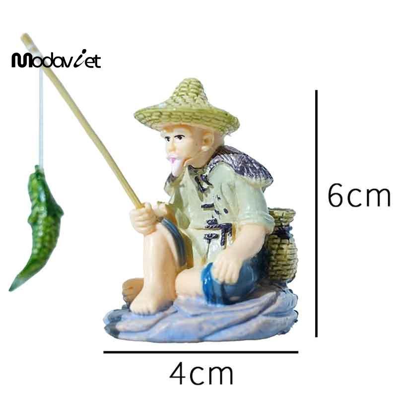 [modavietnamshop] Đồ trang trí câu cá ông già thu nhỏ sáng tạo PVC Jiang Tai Gong Bể cá cảnh Vườn cây cảnh Trang trí cảnh quan đẹp