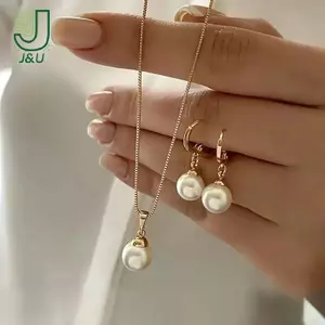 Trang sức ngọc trai tròn cao cấp gồm bông tai, mặt dây và dây buộc - Tinh tế và thời trang cho nữ, идеально как подарок