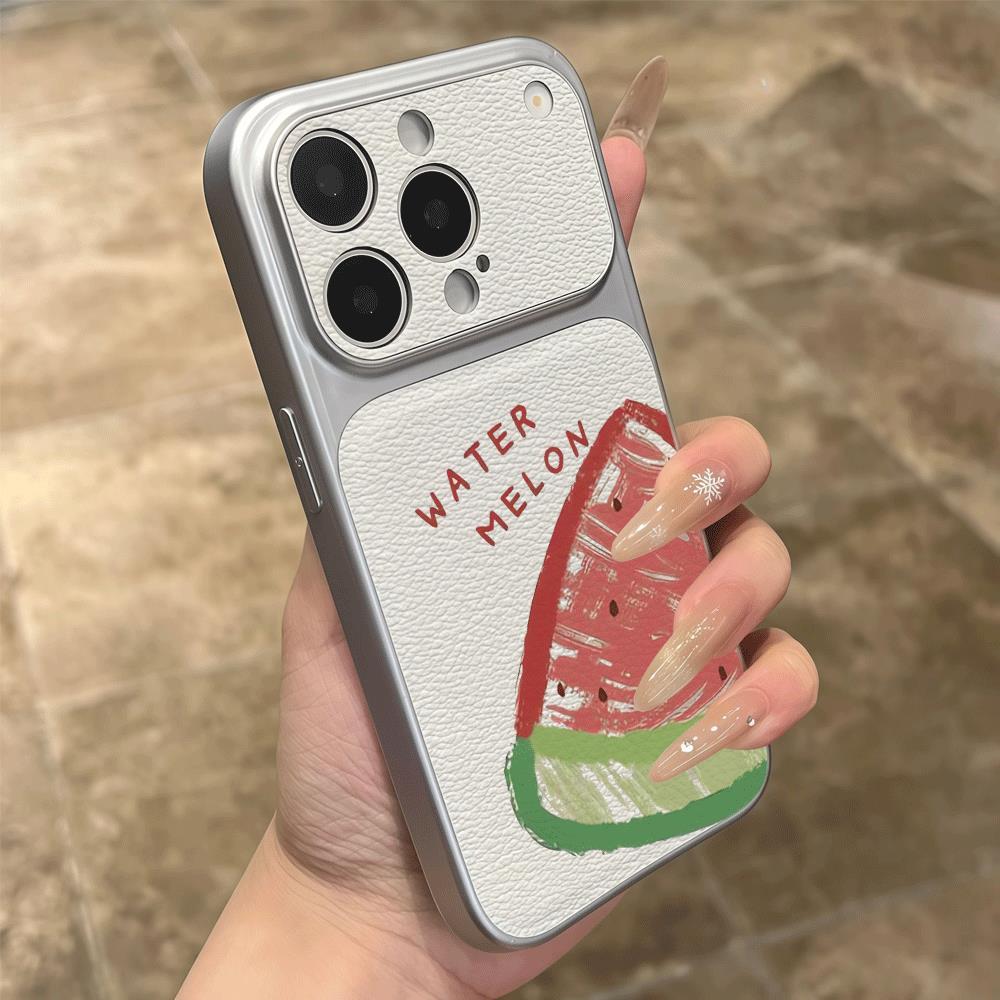 Dưa hấu vẽ tay phù hợp với ốp lưng iPhone17 iPhone14pro dễ thương xr chống sốc mới nhất