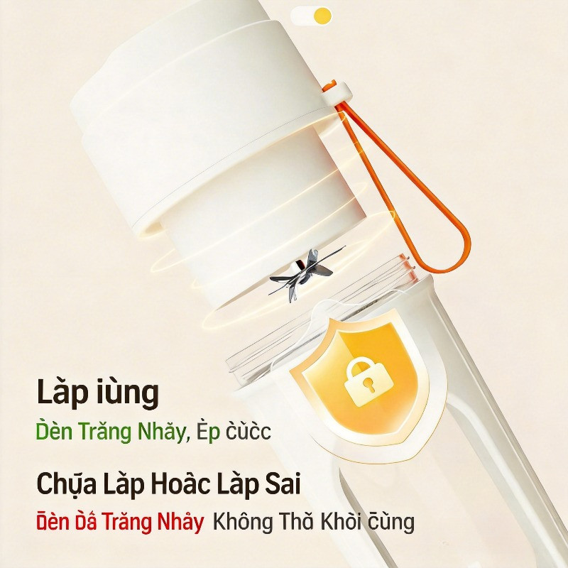 Máy Xay Di Động 450ml, Máy Ép Trái Cây Cầm Tay, Có Thể Sạc USB, Nắp Đôi Kèm Ống Hút, Dây Đeo Tiện Lợi, Xay Đá