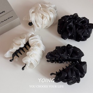 Lưới gãy kim cương chuối kẹp tóc cao cấp, phong cách mới xoắn kẹp sau đầu cho đuôi ngựa