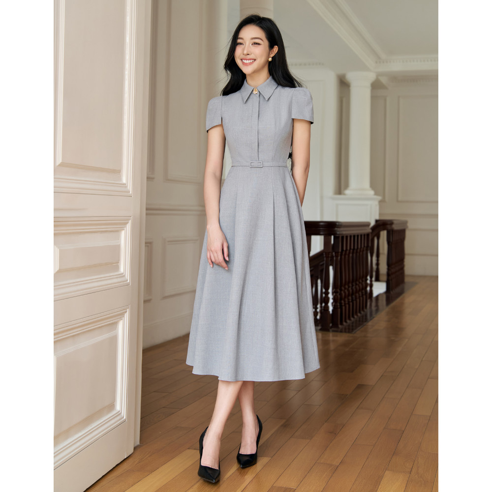Đầm nữ ELLA DORA thiết kế tay xẻ bọc đai dáng dài form thanh lịch phong cách công sở [D283]
