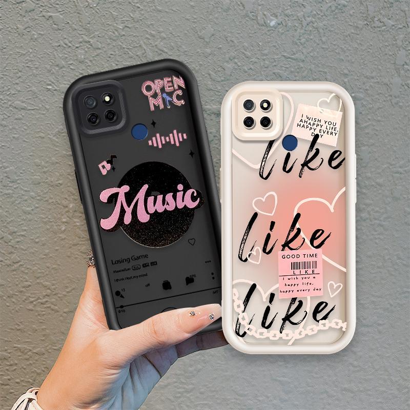 Ốp Lưng Cho Realme C12 C25 C25S C21Y C25Y C15 Narzo 30A Narzo 20 Vỏ Điện Thoại Silicon Mềm Hoạt Hình TPU Giống Như Cô Gái Âm Nhạc Mắt Thiên Thần Ốp Lưng Chống Sốc