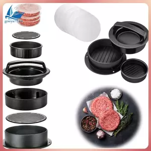 Khuôn ép bánh mì kẹp thịt chống dính với 100 giấy tờ Patty, Máy ép bánh thịt tròn, Khuôn ép thịt Hamburger thủ công