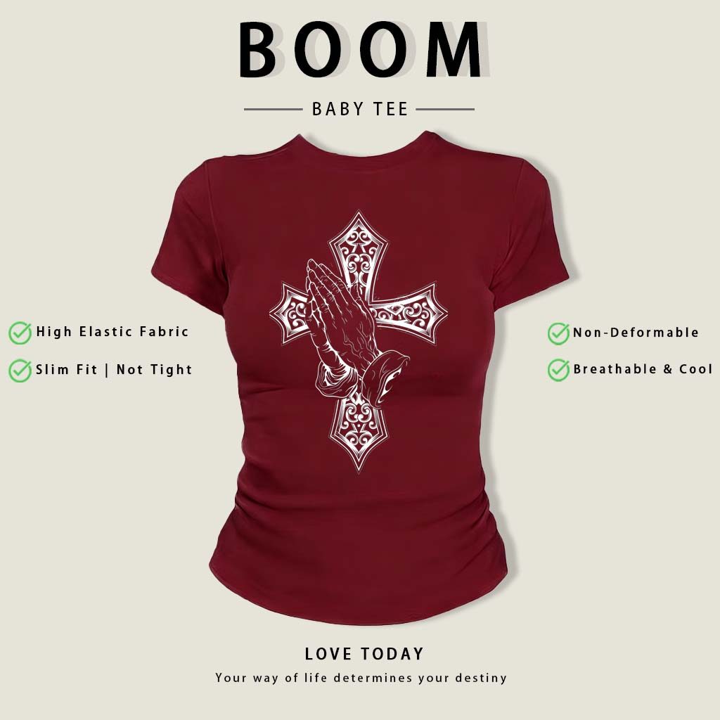 BOOM Áo Baby Tee Nữ Cotton Ôm Body-Áo Thun Ngắn Tay Y2K In Hình PhongCách Mùa Hè, Cổ Tròn Hàng Đầucách hàn quốc phongW12