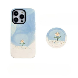 Ốp bảo vệ họa tiết hoa xanh cho iPhone 11 12promax 13pro15pro 15promax 14 14promax 14pro 16 pro max 16 plus 17 17promax ốp lưng hai trong một
