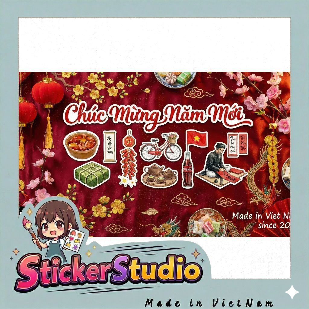Sticker Tết 2026 Bính Ngọ 🌈𝑭𝒓𝒆𝒆𝒔𝒉𝒊𝒑 Sticker Hình Dán Tết Cổ Truyền Trang Trí Bao Lì Xì, Thiệp Tết, Hộp Quà, Bình Nước