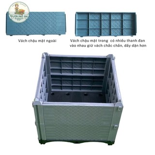 Phụ kiện chậu ghép nhựa HDPE cao cấp thiết kế cải tiến bền bỉ dùng trồng rau, hoa và cây cảnh.