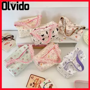 Túi xách OLVIDO, Túi trang điểm ren hoạt hình và Anime, Túi xách nữ đa dạng về mùa xuân Túi vải dung tích lớn dành cho nữ