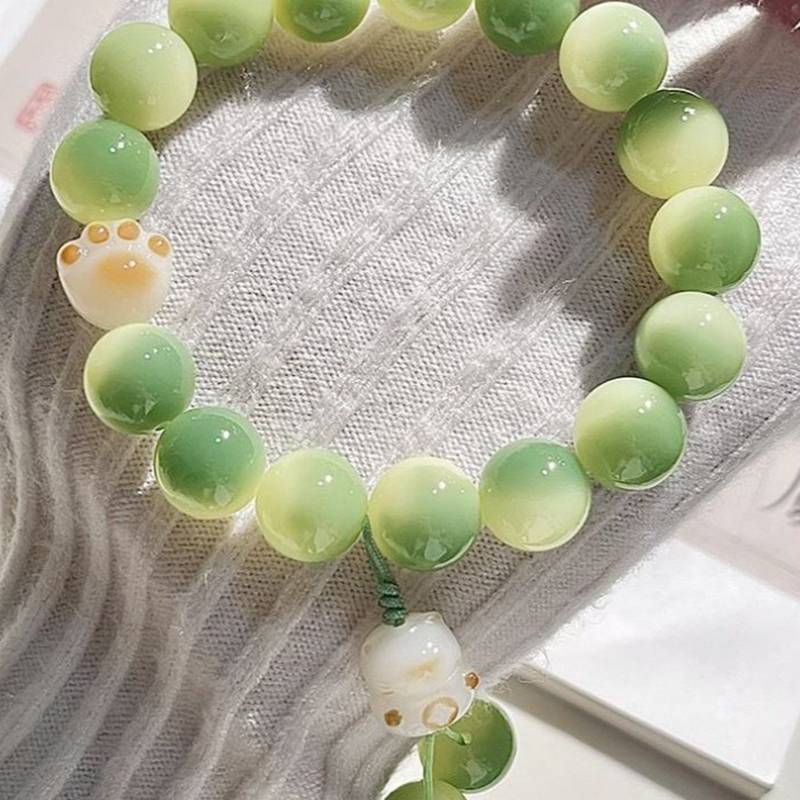 [T & O-t] Vòng tay mèo bằng nhựa hoạt hình Luy Cat dành cho nữ Phong cách Trung Quốc Nhỏ dễ thương Trang sức dân tộc Cặp đôi Quà tặng sinh nhật học sinh [mới]