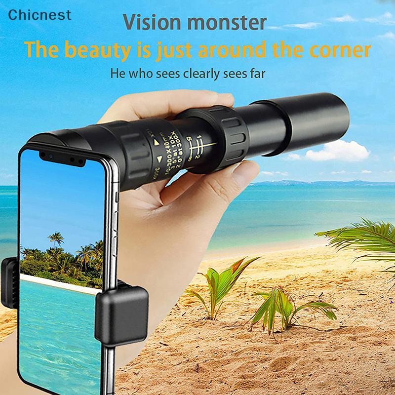 Ống nhòm zoom 10-300x40 kim loại chất lượng cao, hỗ trợ chụp ảnh điện thoại với lens BAK4 và độ nét HD