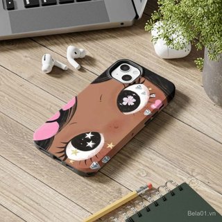Ốp Điện Thoại Thích Hợp Cho iPhone Dòng Cô Gái Mắt Lớn Dễ Thương Thích Hợp Cho iPhone17 / 16promax Vỏ Điện Thoại iPhone15 / 14 / 13 Chống Sốc 11 / 12 Hai Trong Một x / xr Phim 7 / 8 Vỏ Bảo Vệ BMZC