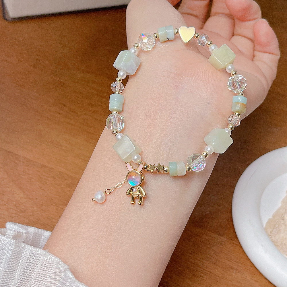 Vòng tay đá tự nhiên viên ngọt dễ thương