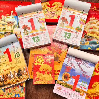 Lịch Tết 2026 Các Kích Thước 20x30cm, 17x24cm, 13x18cm, Lịch Lốc Cực Đẹp Tết Bính Ngọ