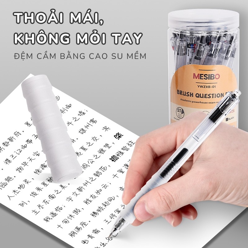 Bút bi bấm dụng cụ học tập ngòi 0.5mm, bút gel mực nước viết trơn tru, màu đẹp, mực khô nhanh tiện lợi khi sử dụng