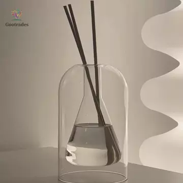 Chai khuếch tán hương liệu GOOTARDES, Máy khuếch tán tinh dầu thủy tinh tối giản sáng tạo, 130 / 200ML có que khuếch tán Chai bay hơi tinh dầu hai lớp Nhà bếp
